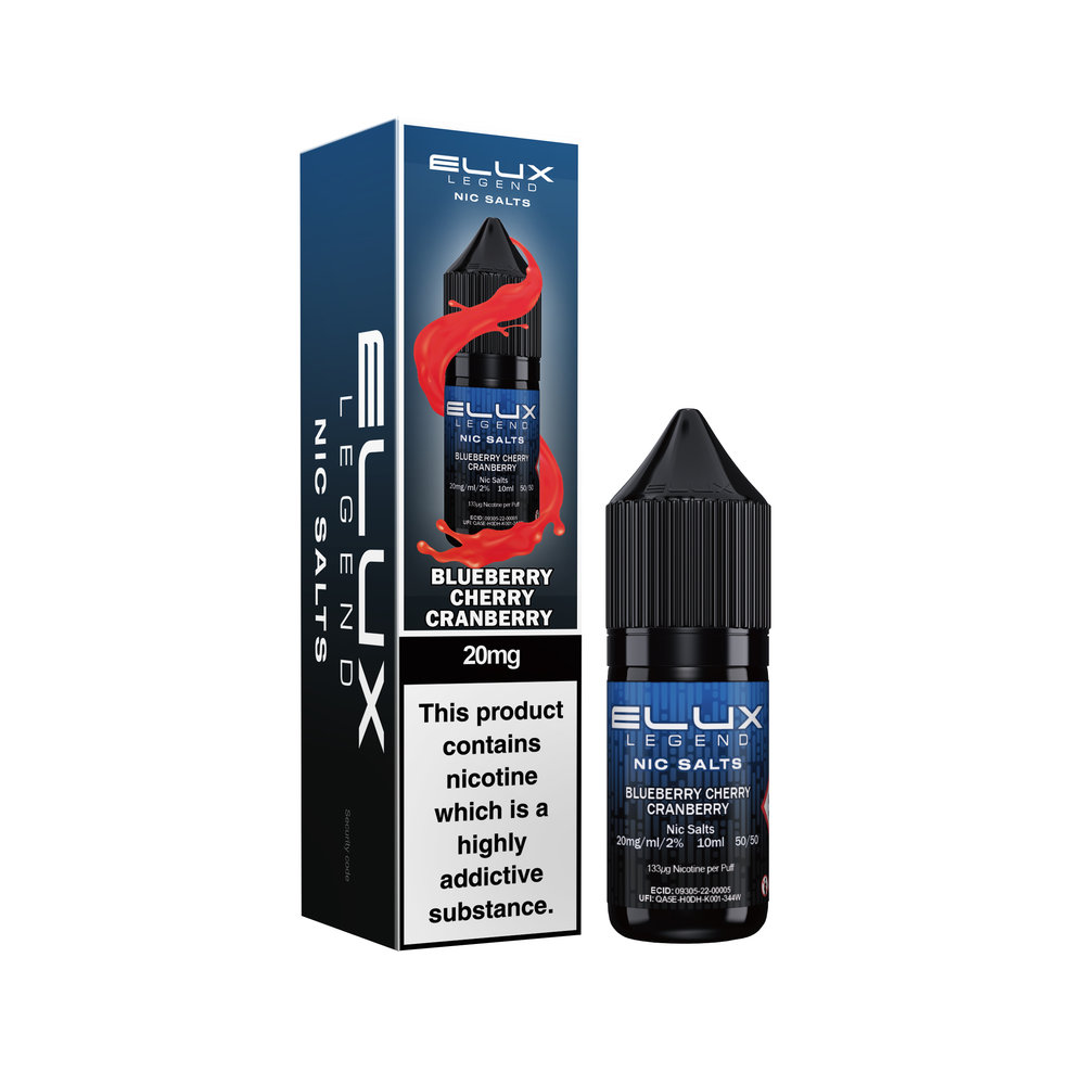 Elux Nic Salts 10ml Blueberry Cherry Cranberry 20mg