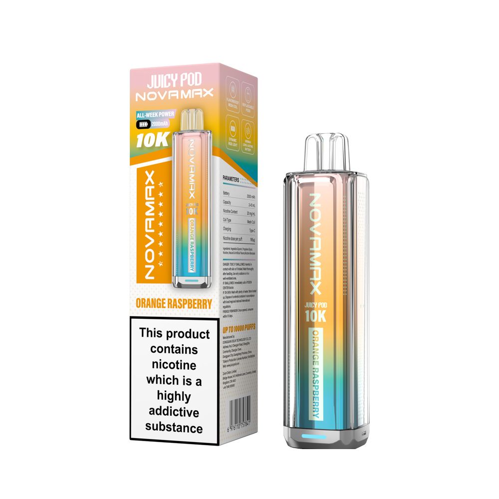 Juicy Pod Novamax 10K Device Orange Raspberry